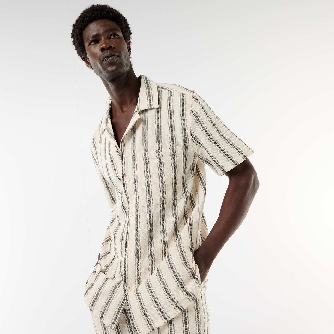 Chemise rayée col cranté