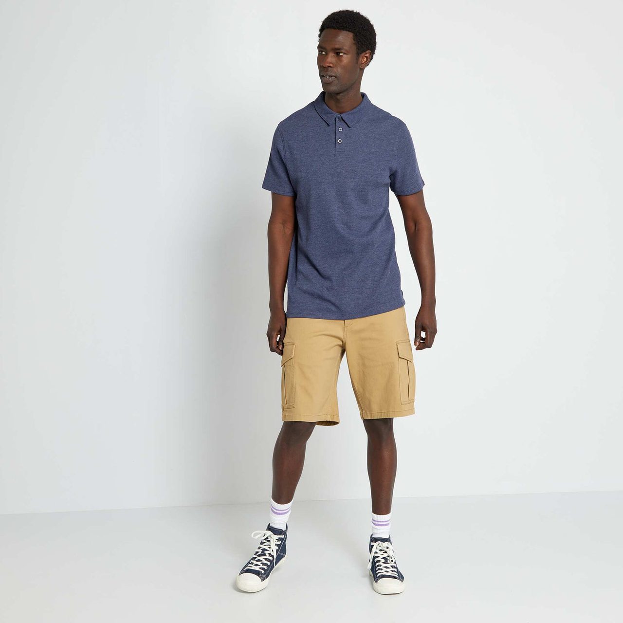 Polo nid d'abeille marine