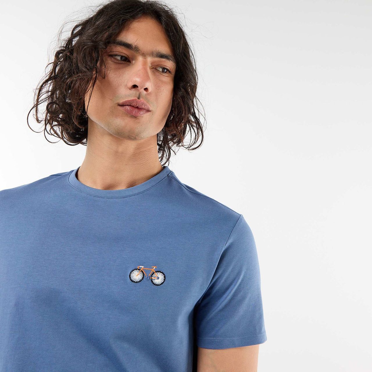 T-shirt brodé bleu