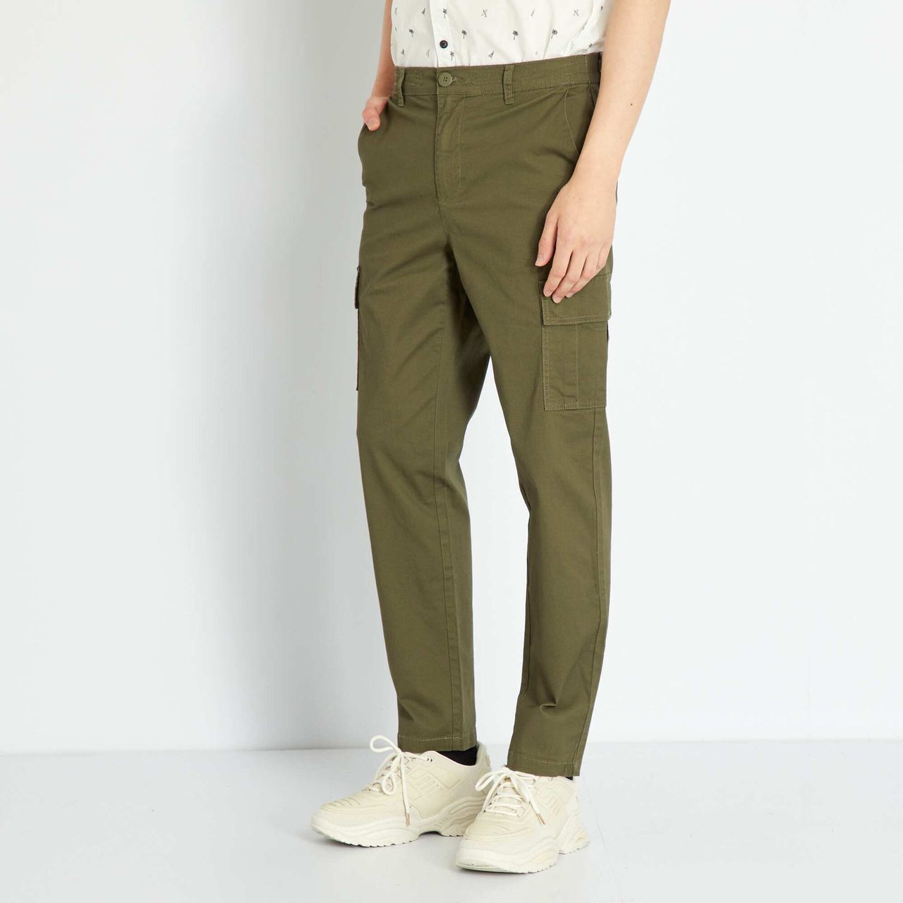 Chino poches cargo kaki