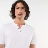 T-shirt col tunisien blanc 3
