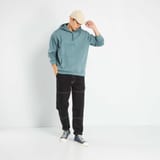 Sweat à capuche bleu 2