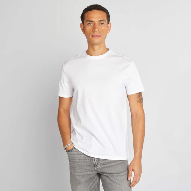T-shirt col rond blanc