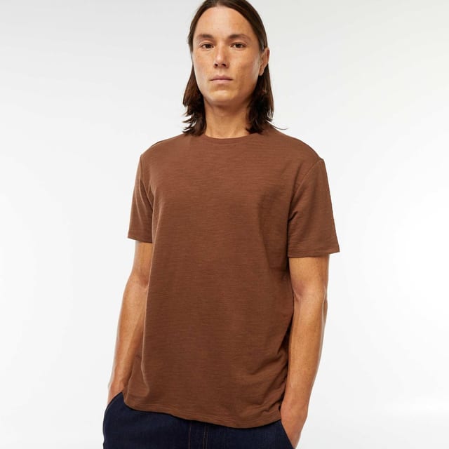T-shirt maille fantaisie marron