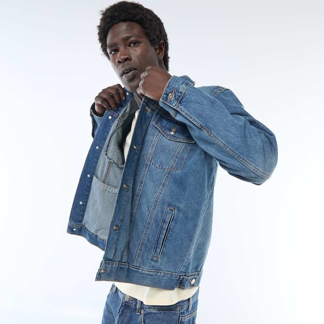Veste en jean délavée