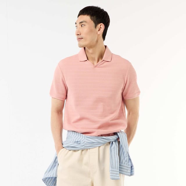Polo piqué rose pâle
