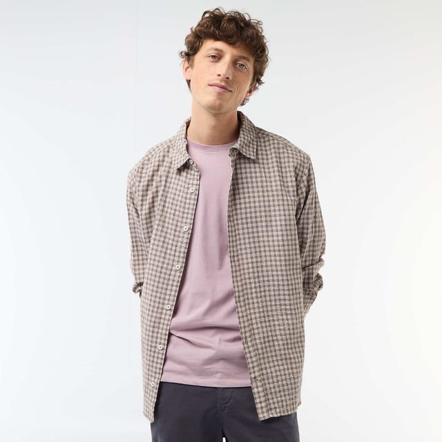 Chemise à carreaux marron