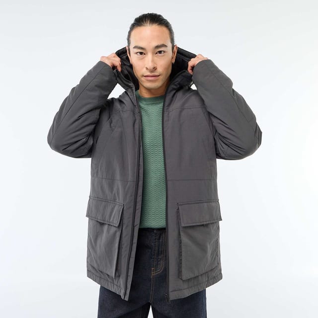 Parka légère à capuche noire